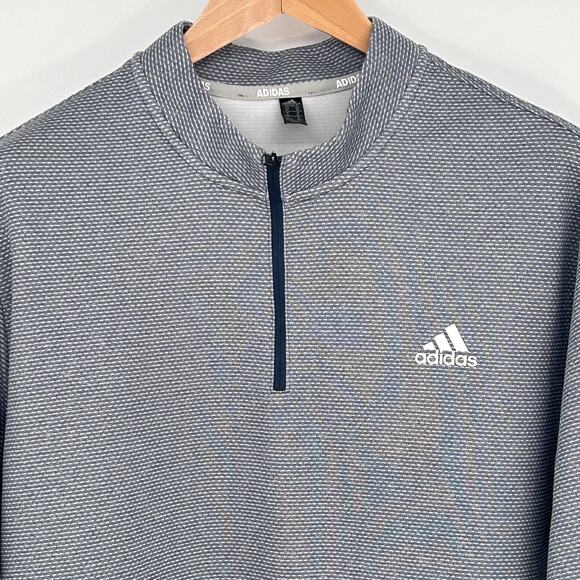 Adidas Golf Quarter Zip Pullover Mens XL Performance Long Sleeve Navy Blue - Picture 3 of 8